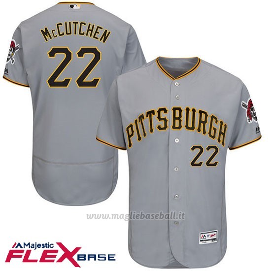 Maglia Baseball Uomo Pittsburgh Pirates Andrew Mccutche Autentico Collezione Grigio Flex Base